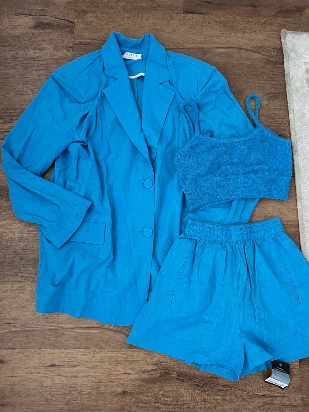 NWT storets Bright Blue Linen Blazer Set